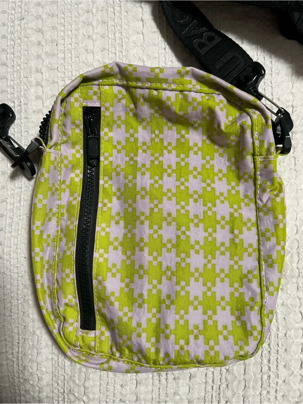 Baggu Pink and Pistachio Pixel Gingham Nylon crossbody Bag
